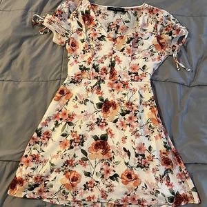 Cream pink floral dress